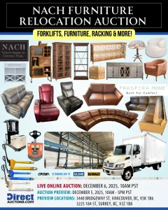 NACH Furniture Relocation Auction - Forklifts, Furniture, Racking & Mo